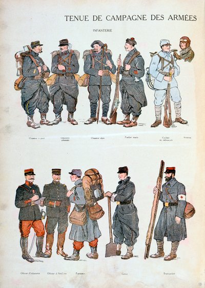 Franse legeruniformen, Eerste Wereldoorlog, 1914 door Unbekannt