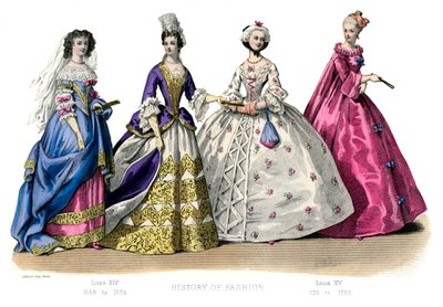 Franse kostuum: Lodewijk XIV, Lodewijk XV, 1882 door Unbekannt