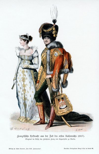 Franse hofkleding uit de tijd van het eerste keizerrijk, 1807 door Unbekannt