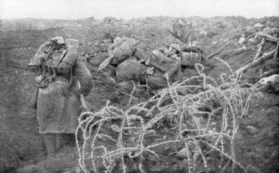 Franse infanterieaanval op de Eparges-rug, nabij Verdun, Frankrijk, 2 augustus 1915 door Unbekannt