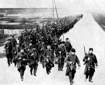Franse infanterie, versterkingen voor de geallieerden, Eerste Wereldoorlog, 1914 door Unbekannt