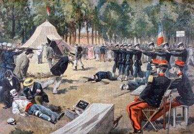 Franse militaire manoeuvres: EHBO-werkers, 1897 door Unbekannt