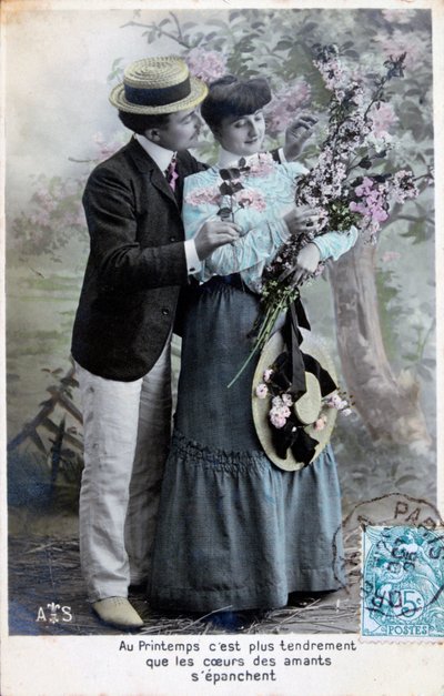 Franse romantische ansichtkaart, ca. 1900 door Unbekannt