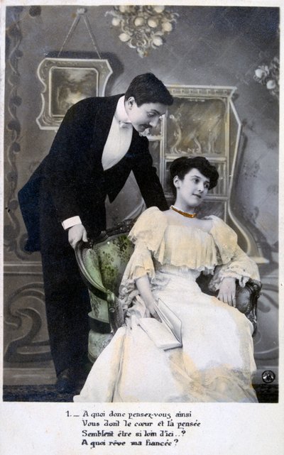 Franse romantische ansichtkaart, ca. 1900 door Unbekannt