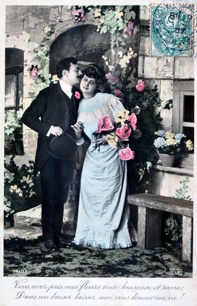 Franse romantische ansichtkaart, ca. 1900 door Unbekannt