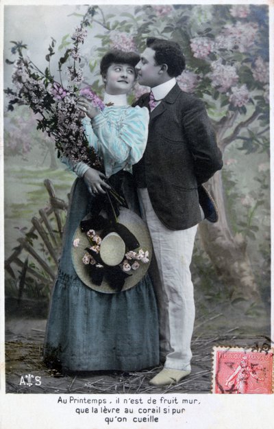 Franse romantische ansichtkaart, c1900 door Unbekannt