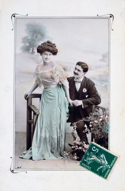Franse romantische ansichtkaart, ca. 1900 door Unbekannt