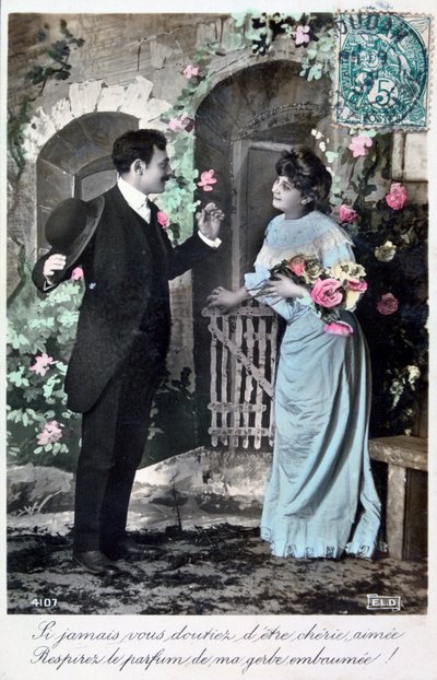 Franse romantische ansichtkaart, ca. 1900 door Unbekannt