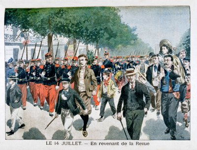 Franse soldaten terugkerend van de parade op 14 juli, 1901 door Unbekannt