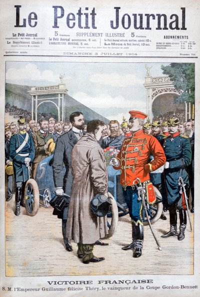 Fransman Leon Thery, winnaar van de Gordon Bennett Cup in autoracen, 1904 door Unbekannt