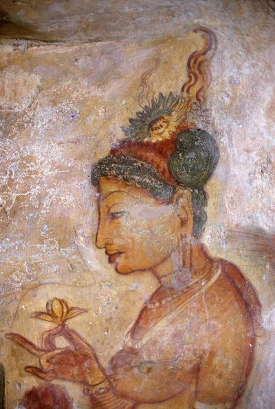 Fresco/Dames van Sigiriya/Sri Lanka door Unbekannt