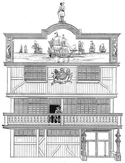Voorkant van het oude East India House, Londen, 1894 door Unbekannt