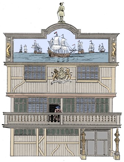 Voorkant van het oude Oost-Indisch Huis, Londen, 1894 door Unbekannt