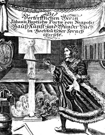 Frontispice van Magia Naturalis door Johannes Baptista della Porta, 1715 door Unbekannt