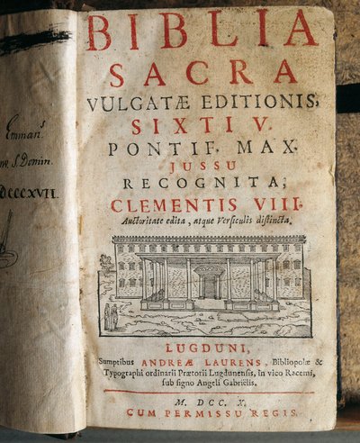 Frontispice van de Heilige Bijbel van Sixtus V (1520-1590) door Unbekannt