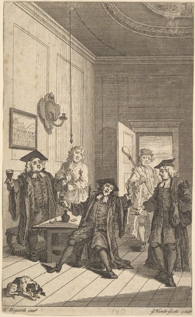Frontispice van The Humours of Oxford, april 1730 door Unbekannt