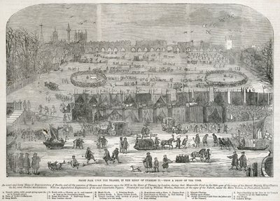 Frost Fair op de Theems tijdens het bewind van Karel II, Londen, 1683 door Unbekannt