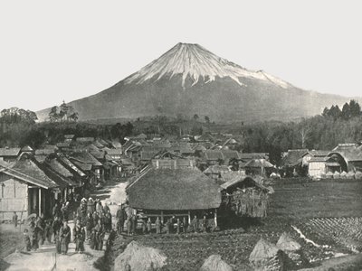 Fujiyama, De Heilige Berg, vanuit Jedzumi Dorp, Japan, 1895 door Unbekannt