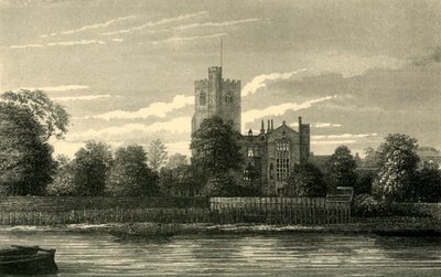Fulham Church, vanaf de Theems, ca. 1878 door Unbekannt