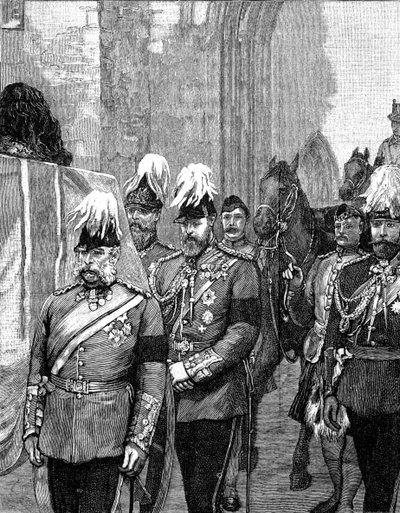 Begrafenis van de hertog van Albany: De processie die Windsor Castle binnengaat, 1884, 1900 door Unbekannt