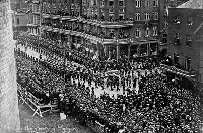 Begrafenisstoet van koning Edward VII, Windsor, Berkshire, 1910 door Unbekannt