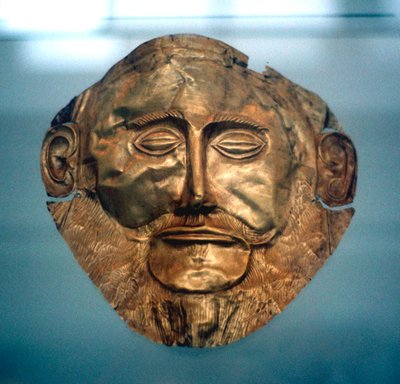 Dodenmasker van Agamemnon, legendarische koning van Mycene door Unbekannt