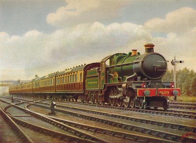 G.W.R. Cornish Riviera Limited Express op volle snelheid, Locomotief Pendennis Castle, 1926 door Unbekannt