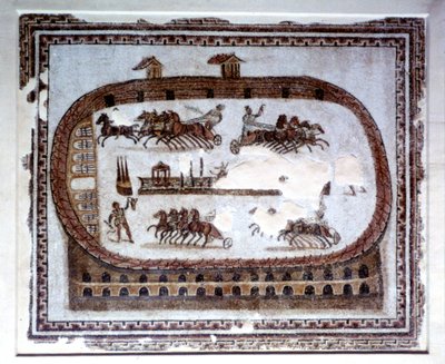 Spellen, Romeins mozaïek uit Carthago, 2e eeuw na Christus door Unbekannt
