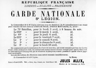 Garde Nationale 8e Legioen, van Franse politieke posters van de Parijse Commune, mei 1871 door Unbekannt