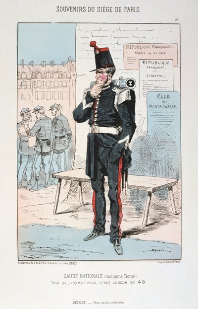 Garde Nationale ancien tenue, Beleg van Parijs, Frans-Pruisische Oorlog, 1870-1871 door Unbekannt