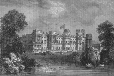 Tuinzijde van Buckingham Palace, Westminster, Londen, ca. 1875-1878 door Unbekannt