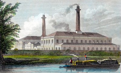 Gasfabrieken aan Regents Canal, Londen, 1828 door Unbekannt