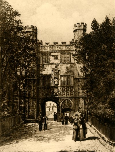 Poort van Trinity College, Cambridge, 1898 door Unbekannt