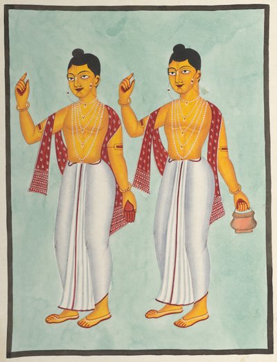Gaur en Nitai, 1800s door Unbekannt