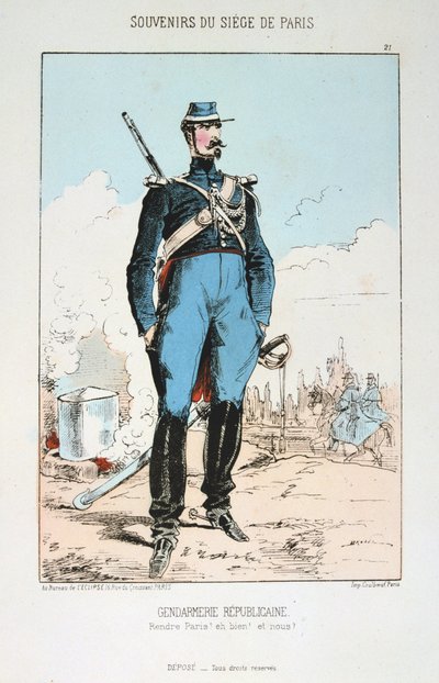 Gendarmerie Republicaine, Beleg van Parijs, Frans-Duitse Oorlog door Unbekannt