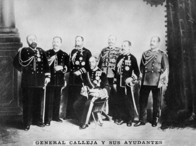 Generaal Calleja en zijn staf, ca. 1910 door Unbekannt