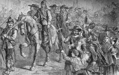 Generaal Dalzell betreedt Edinburgh, juli 1666, ca. 1880 door Unbekannt