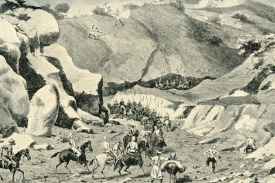 Generaal Roberts...Aangevallen door ghilzais in de Shutargardan Pass, 27 september 1879, 1901 door Unbekannt