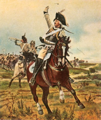 Generaal Seydlitz geeft het signaal om op te rukken bij Rossbach, 5 november 1757, 1936 door Unbekannt