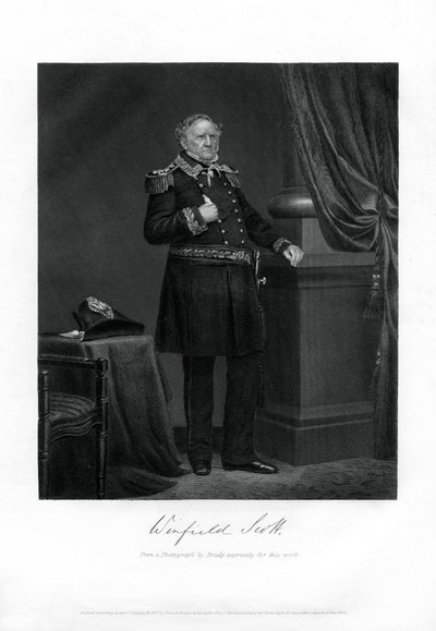 Generaal Winfield Scott, generaal van het Amerikaanse leger, diplomaat en presidentskandidaat, 1862-1867 door Unbekannt