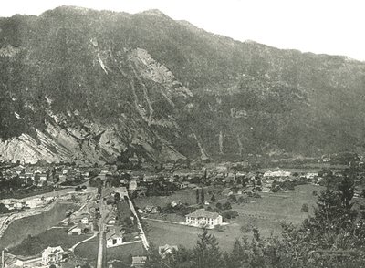 Algemeen uitzicht op de stad Interlaken, Zwitserland, 1895 door Unbekannt