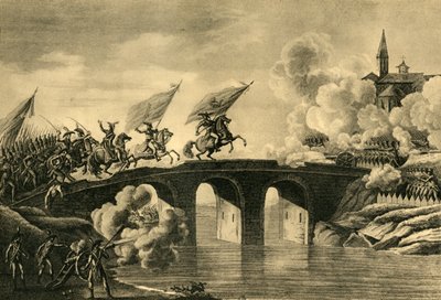 Generaals Bonaparte en Augereau bestormen de brug bij Arcola, november 1796, 1921 door Unbekannt