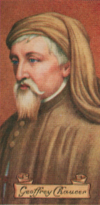 Geoffrey Chaucer, uit een serie sigarettenkaartjes, 1935 door Unbekannt