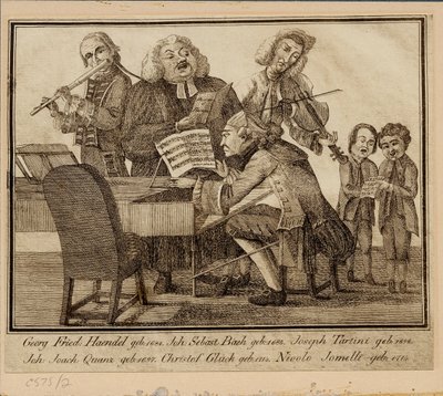 Georg Friedrich Haendel, Johann Sebastian Bach, Giuseppe Tartini, Johann Joachim Quantz, Christoph W door Unbekannt