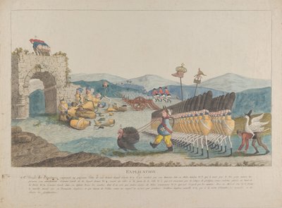 George III leidt een leger van kruiken, 1794 door Unbekannt