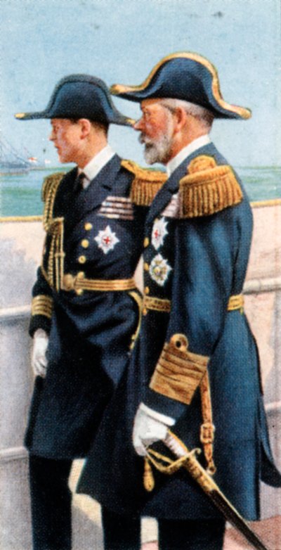 George V en de Prins van Wales inspecteren de vloot, 26 juli 1924 door Unbekannt