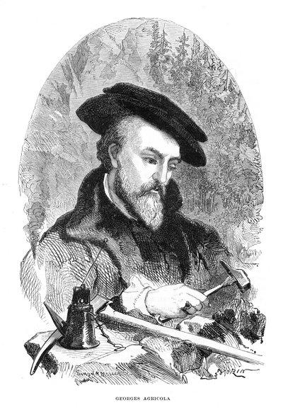 Georgius Agricola, 16e-eeuwse Duitse arts, mineraloog en metallurg door Unbekannt