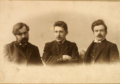 Georgy Chulkov, Vasili Milioti en Genrich Tasteven, Russische schrijvers, 1900s door Unbekannt
