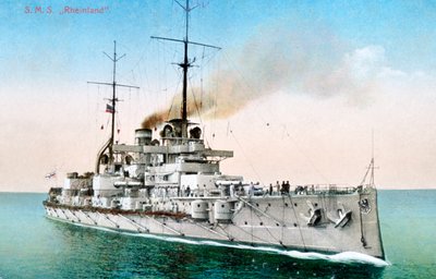 Duitse slagschip Rheinland, ca. 1910-1918 door Unbekannt