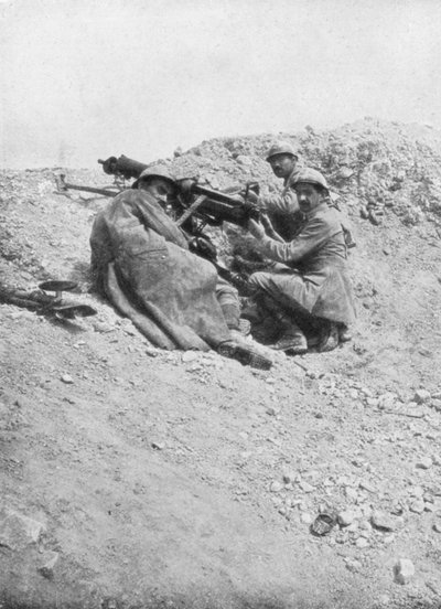 Duitse machinegeweer gebruikt tegen de vijand, Verdun, Frankrijk, 1917 door Unbekannt